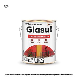 Tinta Esmalte Sintético Standard Brilhante 3,6 L Secagem Rápida Branco Neve Glasu Suvinil