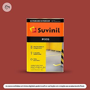 Tinta Acrílica Piso Premium Fosco 18 L Vermelho Demarcação Suvinil