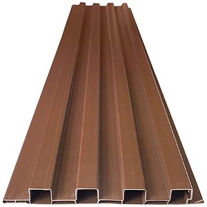 Painel Ripado Em Pvc 3mx200mmx20mm Castanho Urbano Pc 0,6m² Plasmeg