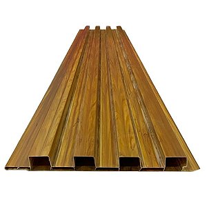 Painel Ripado Em Pvc 3mx200mmx20mm Cerejeira Rajado Pc 0,6m² Plasmeg