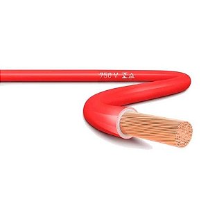 Cabo Elétrico 2,5 Mm Vermelho Peça Com 50 Metros Top Cables