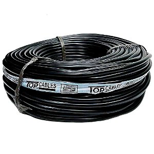 Cabo Elétrico Pp 300/500v 3x2,5mm Preto 100m Top Cables