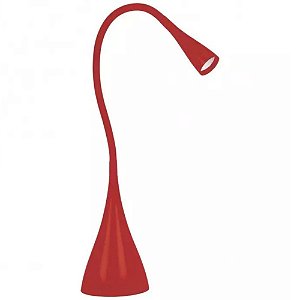 Luminária De Mesa Led Fit 6500k Luz Branca Fria Tlm 07 Vermelha Taschibra