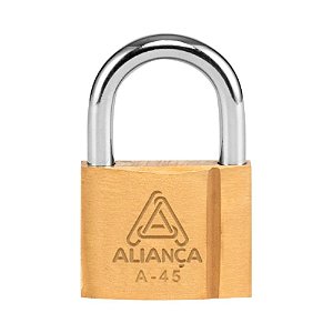 Cadeado De Latão Maciço Com Chave Bt 45mm Aliança