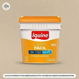 Tinta Acrílica Standard Semibrilho Retangular 15l Limpa Fácil 014 Palha Iquine
