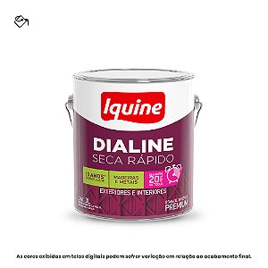 Tinta Esmalte Sintético Premium Alto Brilho 3 L Dialine Seca Rápido 002 Branco Neve Iquine