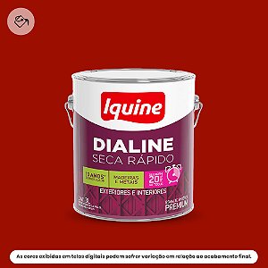 Tinta Esmalte Sintético Premium Alto Brilho 3 L Dialine Seca Rápido 045 Vermelho Iquine