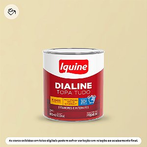 Tinta Esmalte A Base D'água Premium Alto Brilho 800 Ml Dialine Topa Tudo 020 Marfim Iquine