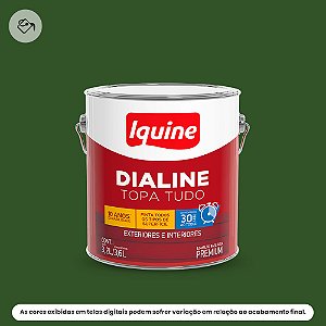 Tinta Esmalte A Base D'água Premium Alto Brilho 3,2 L Dialine Topa Tudo 034 Verde Folha Iquine