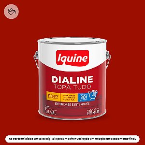 Tinta Esmalte A Base D'água Premium Alto Brilho 3,2 L Dialine Topa Tudo 045 Vermelho Iquine