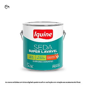 Tinta Acrílica Premium Acetinado 3,6 L Seda Super Lavável 002 Branco Neve Iquine