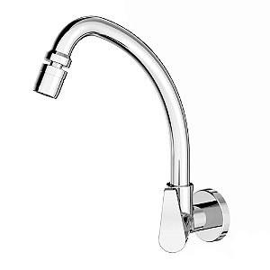 Torneira De Cozinha Parede Com Bica Móvel E Arejador Articulado Like Cromado Celite