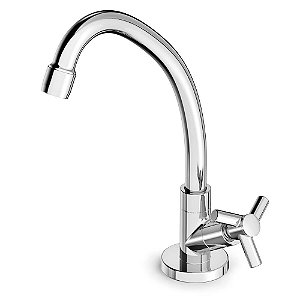 Torneira De Cozinha De Mesa Com Bica Móvel E Arejador Articulado One Cromado Celite