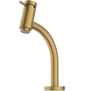 Torneira De Mesa Para Lavatório Bica Baixa Gold Matte Celite