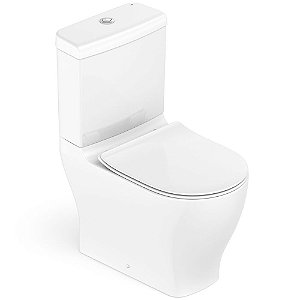 Kit Vaso Sanitário Com Caixa Acoplada E Acessórios Para Instalação 3/6 Litros Slim Branco Celite