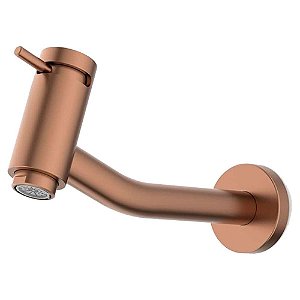 Torneira De Parede Para Lavatorio Bica Baixa Basic Rose Gold Matte Celite