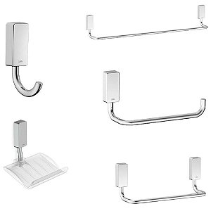 Kit Acessórios Para Banheiro 5 Peças New Celite One Cromado Celite
