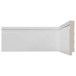 Rodapé De Poliestireno Frisado 10x240x1,5cm Branco Vinilforte
