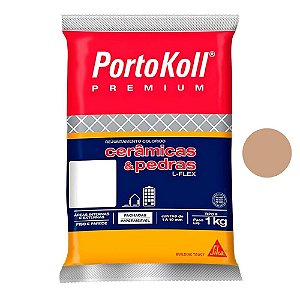 Rejunte Flexível Cerâmica E Pedras 1kg Bege Portokoll