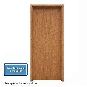 Kit Porta Com Batente E Alizar Esquerdo Eucaplac 210x80cm Nogal Mel Eucatex