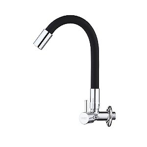 Torneira De Parede Flexível Metal Preta Civitt