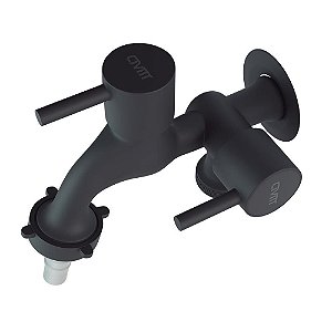 Torneira Para Máquina De Lavar Alavanca Metal Preto Fosco Civitt