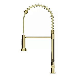Torneira De Bancada Para Cozinha Metal Gourmet Standard Dourada Civitt