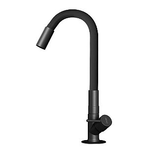 Torneira De Bancada Flexível Metal Preto Fosco Civitt