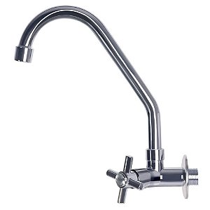 Torneira De Parede Para Cozinha Giratória Cruzeta Metal Civitt