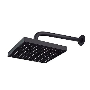 Chuveiro Articulado Quadrado 8" Abs Luxo Preto Fosco Civitt