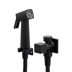 Ducha Higiênica Com Registro E Derivação Metal Quadratus Preto Fosco Civitt
