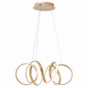 Pendente Led Smd 3 Em 1 42w Bivolt Lp-024d Dourado Nitrolux