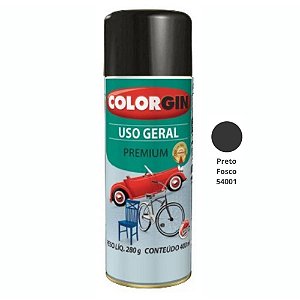 Tinta Spray Uso Geral Premium 400ml 54001 Preto Fosco Colorgin