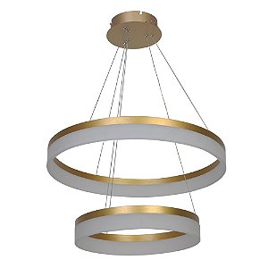 Pendente Led 41w 3500k Branco Neutro Bivolt Acr-200d Dourado Nitrolux