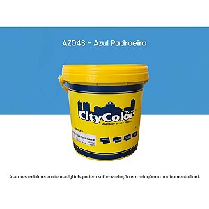 Tinta Acrílica Econômica Fosco 3,6l Az043 Azul Padroeira Citycolor