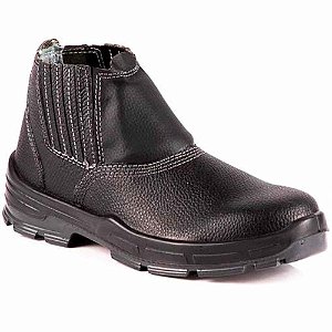 Bota De Couro Sem Cadarço Com Bico Plástico Bels Preta N 41 Bracol