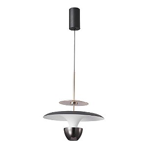Pendente Led 10w 3000k Branco Quente Bivolt Lux-002 Preto Nitrolux