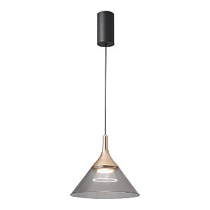 Pendente Led 7w 3000k Branco Quente Bivolt Lux-001 Preto E Dourado Nitrolux