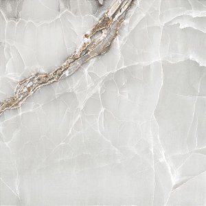 Piso Cerâmico Retificado Polido 75x75cm Onix Silver Caixa 2,23m² Karina Cerâmica