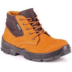 Bota Nobuck Com Cadarço Com Bico Plástico Bae Marrom Castor N 35 Bracol