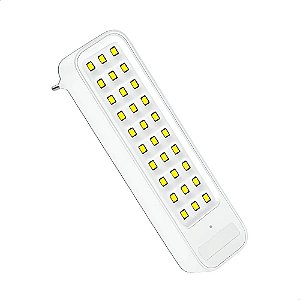 Luminária De Emergência Barra Plug 2w 6000k Luz Branca Fria Branco Avant