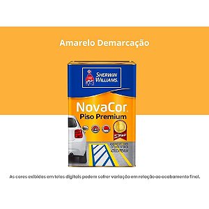 Tinta Acrílica Premium Fosco Novacor Piso 18l 38080206 Amarelo Demarcação Sherwin-williams