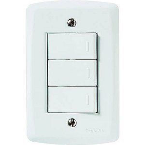 Interruptor Triplo De Embutir 250v 10a Lux2 Branca Tramontina