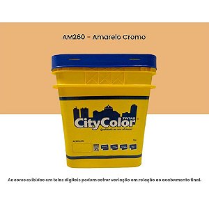 Tinta Acrílica Econômica Fosco 15l Am260 Amarelo Cromo Citycolor