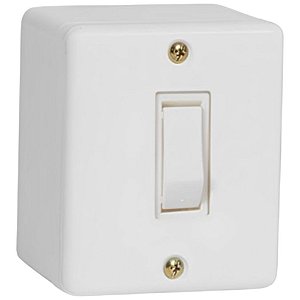Conjunto Interruptor Simples De Sobrepor 6a 250v Box 6317 Branco Ilumi