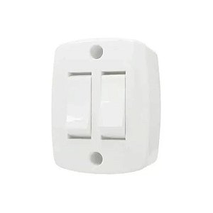 Interruptor Duplo Simples De Sobrepor 6a 250v 16562 Branco Ilumi