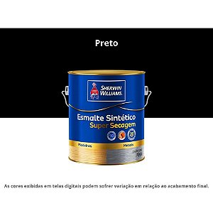 Tinta Esmalte Sintético Premium Alto Brilho Super Secagem 3,6l 7510301 Preto Sherwin-williams