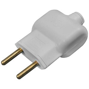 Plugue Macho Pino Prensa Cabo 2p 10a 250v 14240 Branco Ilumi