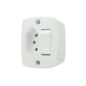 Interruptor Simples De Sobrepor 6a E Tomada 2p+t 20a 250v 16545 Branco Ilumi