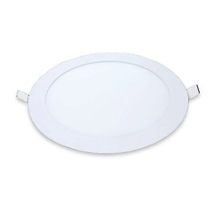 Painel Led Redondo De Embutir 24w 6500k Luz Branca Fria Bivolt Alu Branco Avant